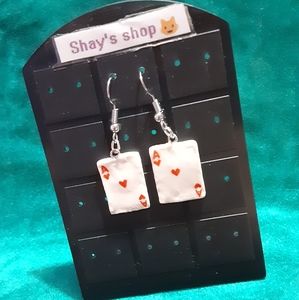 Ace of hearts earrings